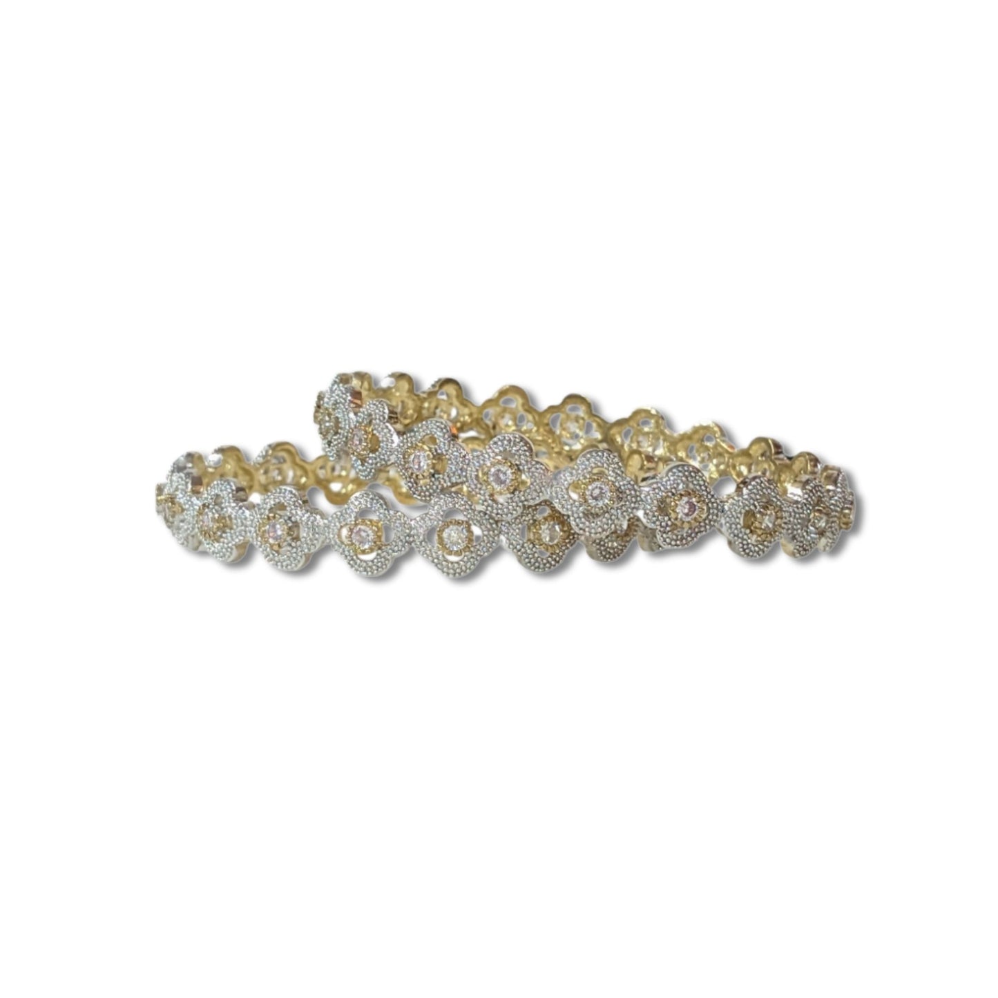 Gold Plated AD Kada Bangles Pair
