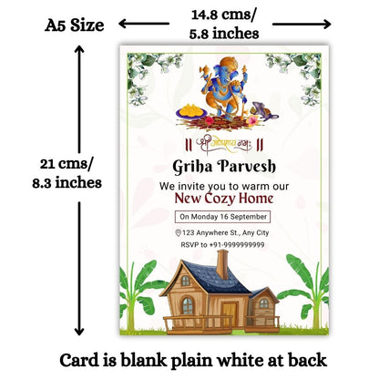 Customized Housewarming Invitation Cards, Pack of 12 Personalized 5.8x8.3 Inch with Premium Red Envelopes