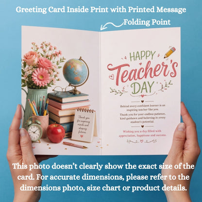 Happy Teacher's Day Card — Printed Greeting Card, Multiple Sizes, Photo Paper