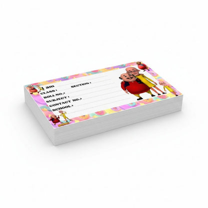 Kids Name Slips Cartoon Printed - Pack of 36 - Self Fill in
