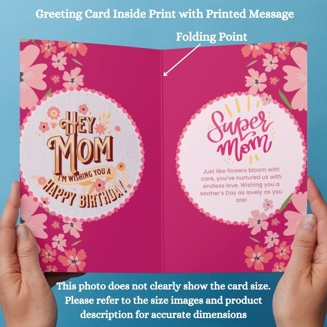 Customised Birthday Greeting Card with Photos for Mother | Preprinted Inside Message