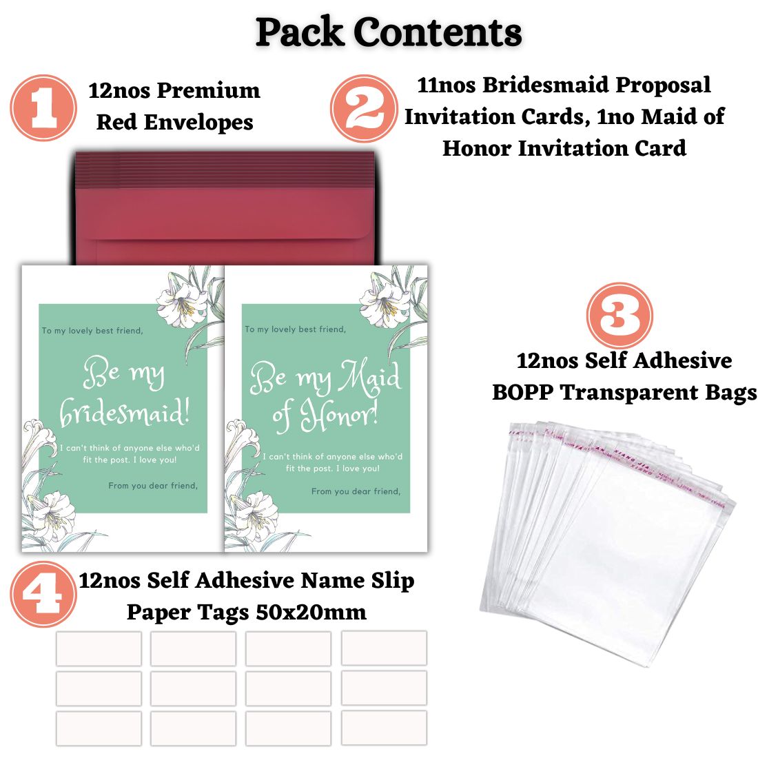Bridesmaid Proposal Invitation Cards 5.8x8.3inch | Wedding Invite