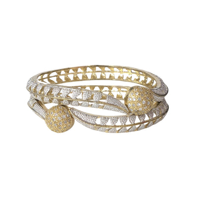 Gold Plated AD Kada Bangles Pair