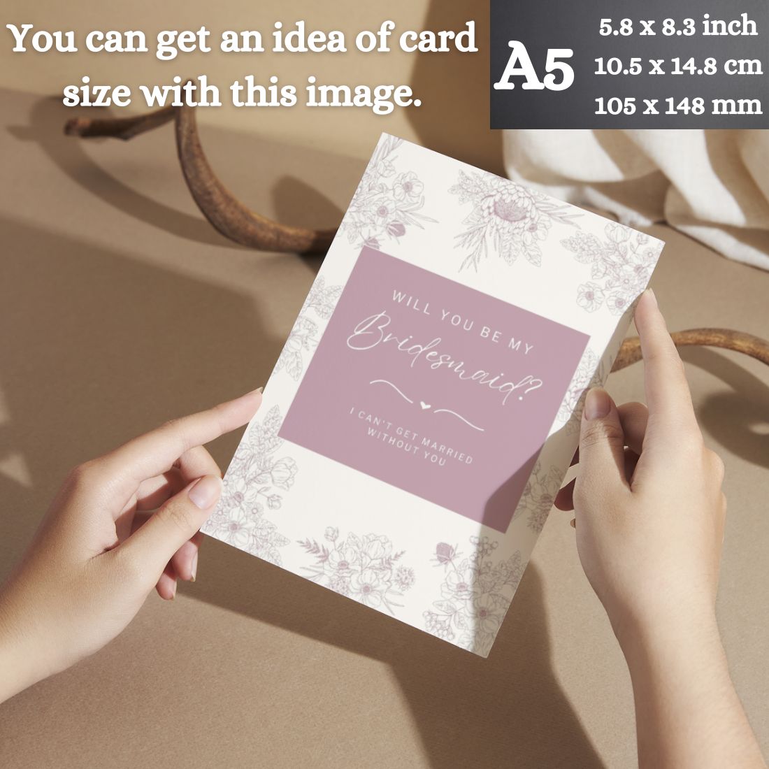 Bridesmaid Proposal Invitation Cards 5.8x8.3inch | Wedding Invite