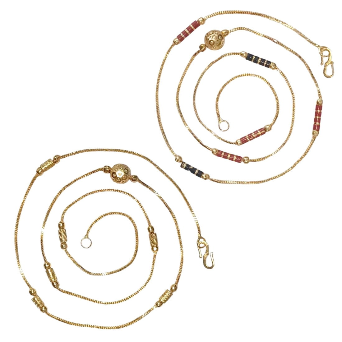 Combo of 2 Gold Plated Chains 22inch Long