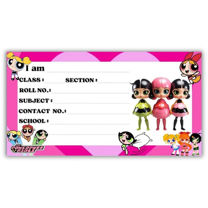 Kids Name Slips Cartoon Printed - Pack of 36 - Self Fill in