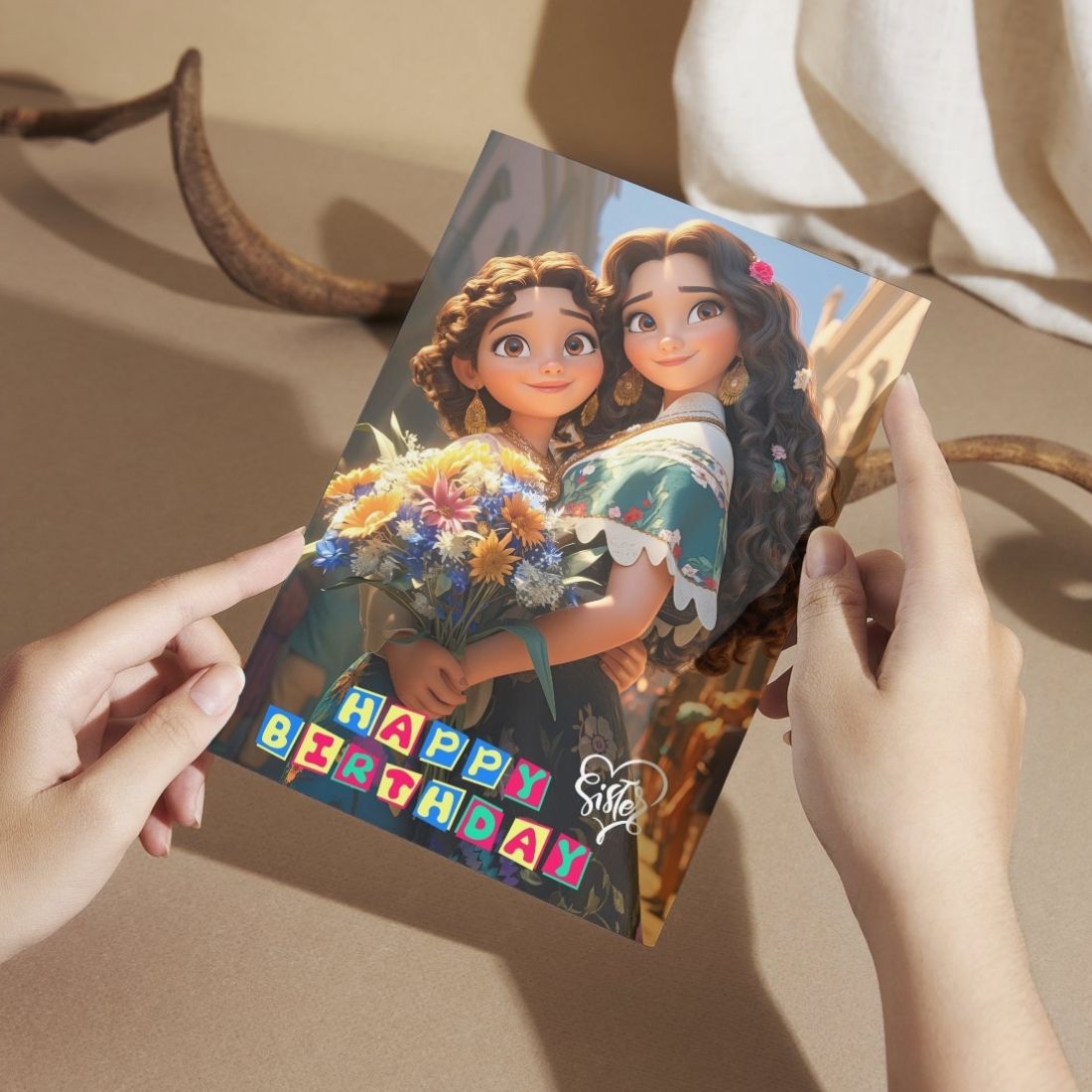 Sister Birthday Greeting Card with Envelope