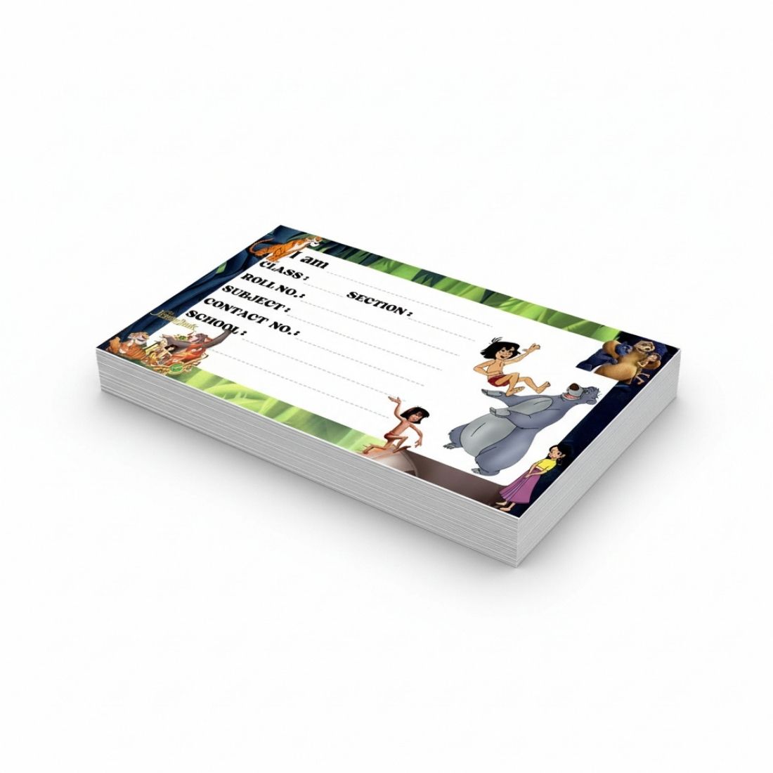 Kids Name Slips Cartoon Printed - Pack of 36 - Self Fill in