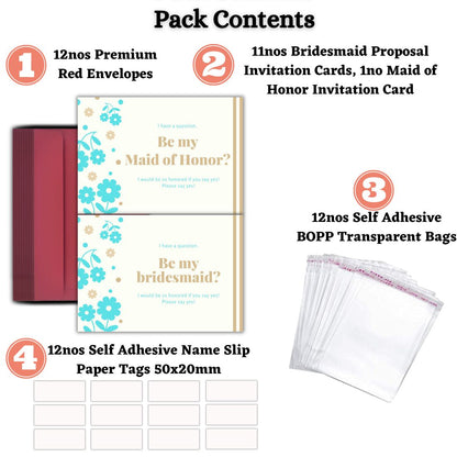 Bridesmaid Proposal Invitation Cards 5.8x8.3inch | Wedding Invite