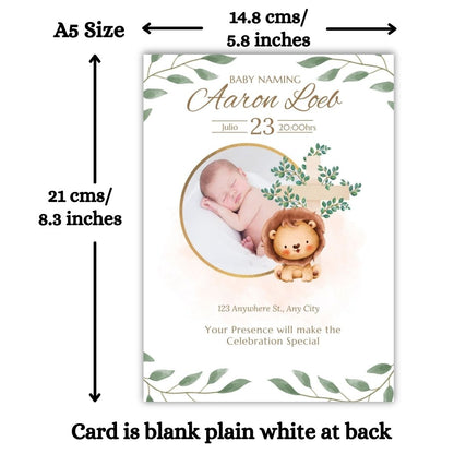 Customised Baby Naming Ceremony Photo Invitation Cards Pack of 12 with Envelopes