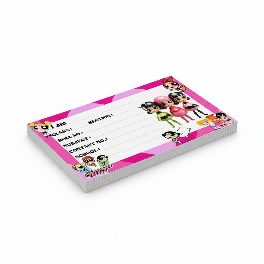 Kids Name Slips Cartoon Printed - Pack of 36 - Self Fill in