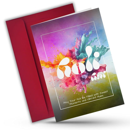 Holi Festival Greeting Card with Envelope
