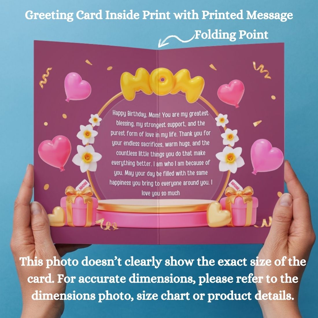 Mother Birthday Greeting Card with Envelope