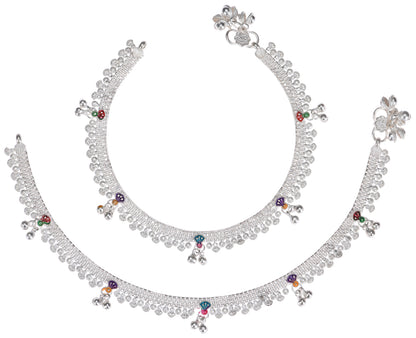 Silver Plated Anklet Pair