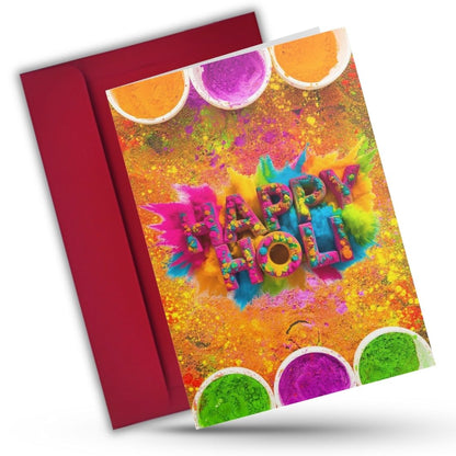Holi Festival Greeting Card with Envelope