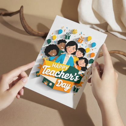 Happy Teacher's Day Card — Printed Greeting Card, Multiple Sizes, Photo Paper
