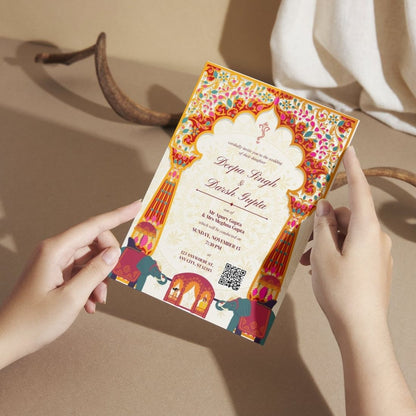 Custom Wedding Invitation Cards with Envelopes | Pack of 12 | One side Printed