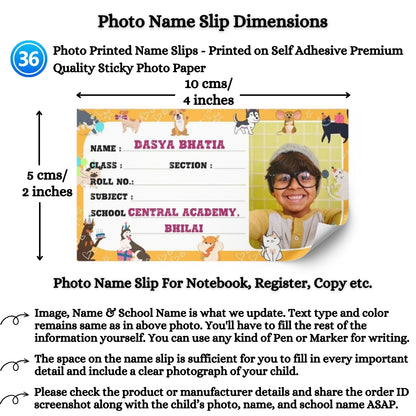 Kids Photo Name Slips Pack of 36