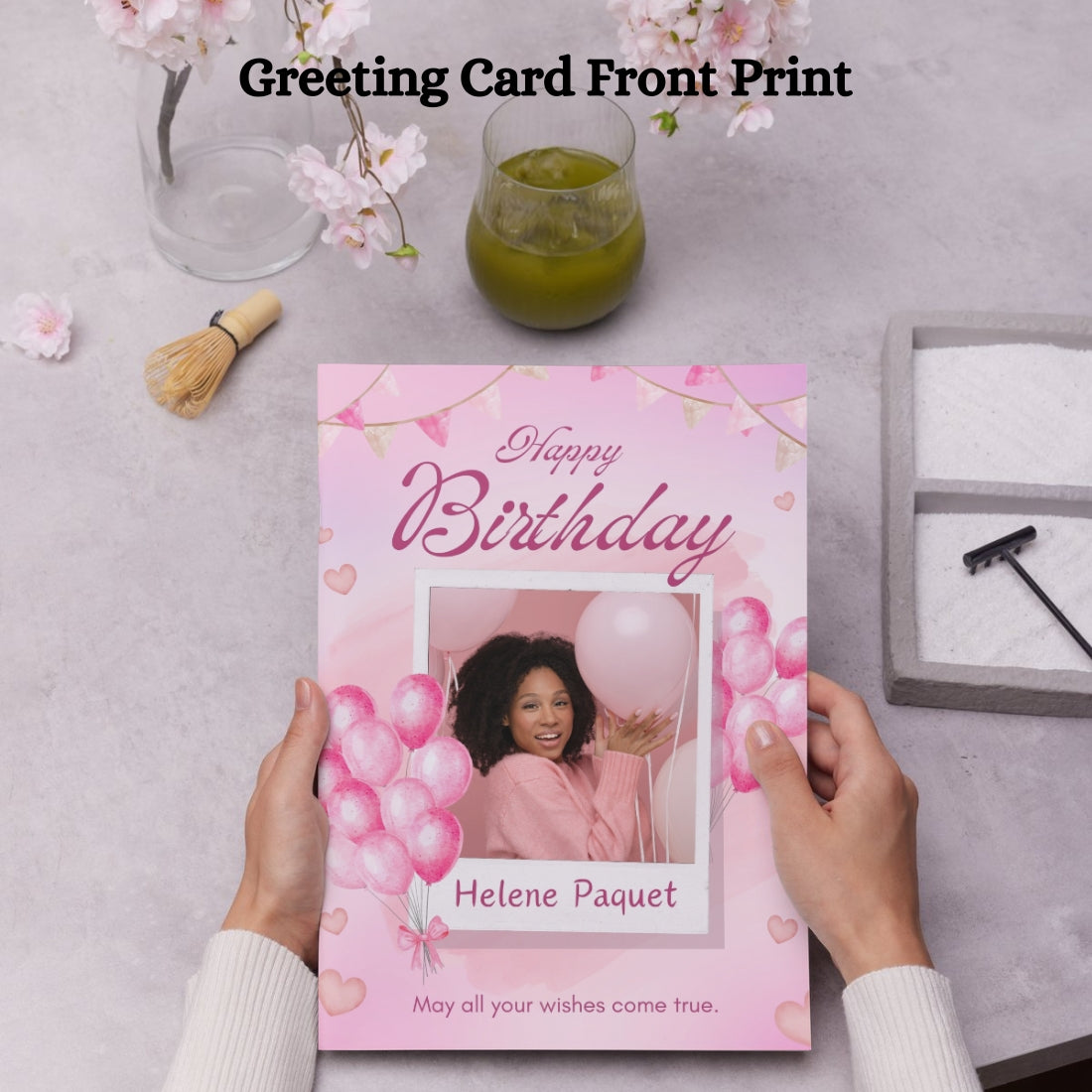 Photo Birthday Greeting Card with Inside Custom Text