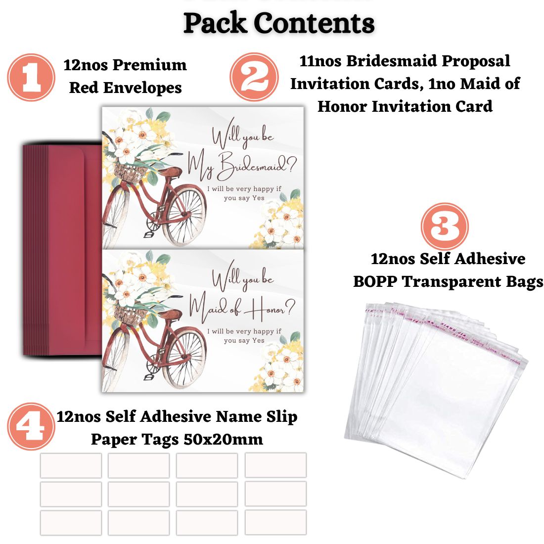 Bridesmaid Proposal Invitation Cards 5.8x8.3inch | Wedding Invite