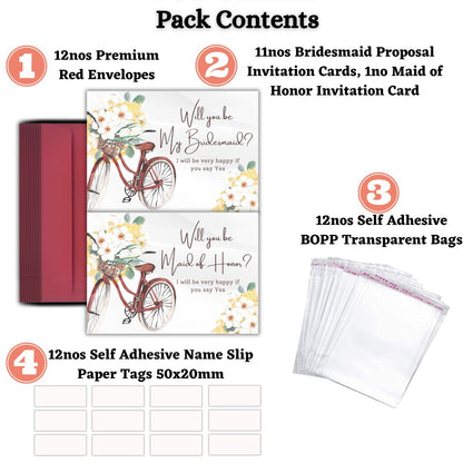 Bridesmaid Proposal Invitation Cards 5.8x8.3inch | Wedding Invite