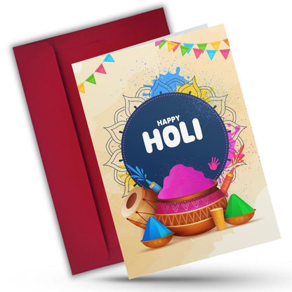 Holi Festival Greeting Card with Envelope