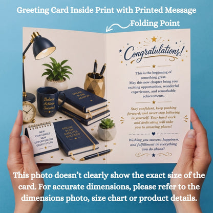 Congratulations on New Job Card — Printed Greeting Card, Multiple Sizes, Thick Photo Paper, Motivational Design