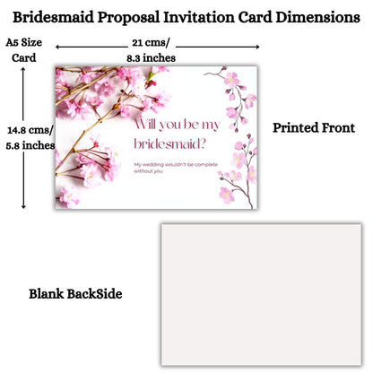 Bridesmaid Proposal Invitation Cards 5.8x8.3inch | Wedding Invite
