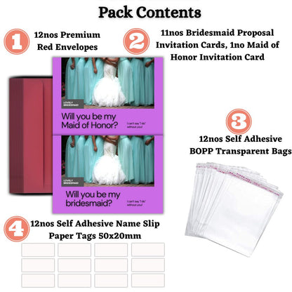 Bridesmaid Proposal Invitation Cards 5.8x8.3inch | Wedding Invite