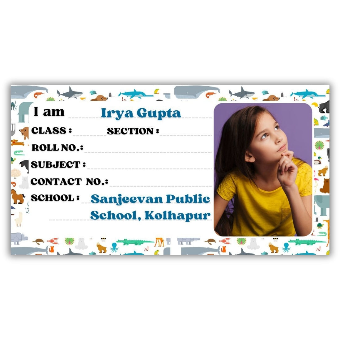 Kids Photo Name Slips Pack of 36
