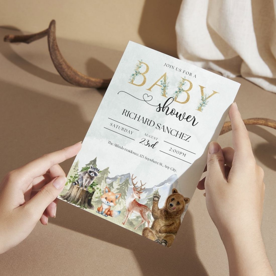 Customised Baby Shower Ceremony Invitation Cards Pack of 12 with Envelopes
