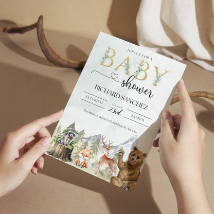 Customised Baby Shower Ceremony Invitation Cards Pack of 12 with Envelopes