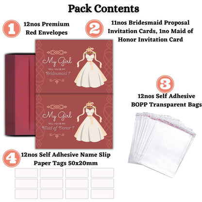 Bridesmaid Proposal Invitation Cards 5.8x8.3inch | Wedding Invite