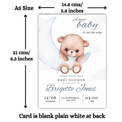 Customised Baby Shower Ceremony Invitation Cards Pack of 12 with Envelopes