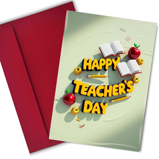 Happy Teacher's Day Card — Printed Greeting Card, Multiple Sizes, Photo Paper