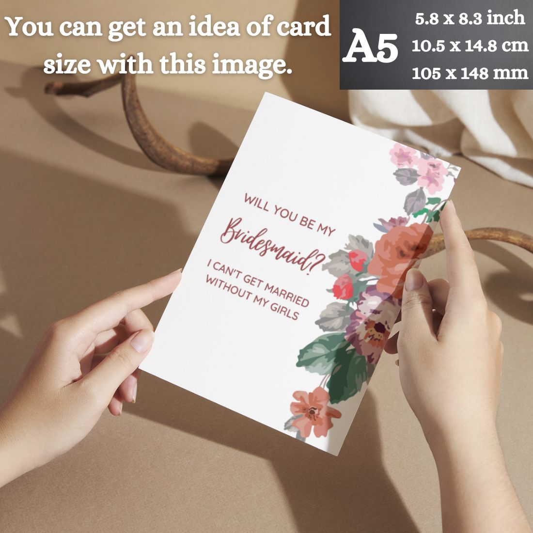 Bridesmaid Proposal Invitation Cards 5.8x8.3inch | Wedding Invite