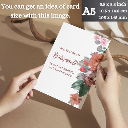 Bridesmaid Proposal Invitation Cards 5.8x8.3inch | Wedding Invite