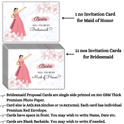 Bridesmaid Proposal Invitation Cards 5.8x8.3inch | Wedding Invite