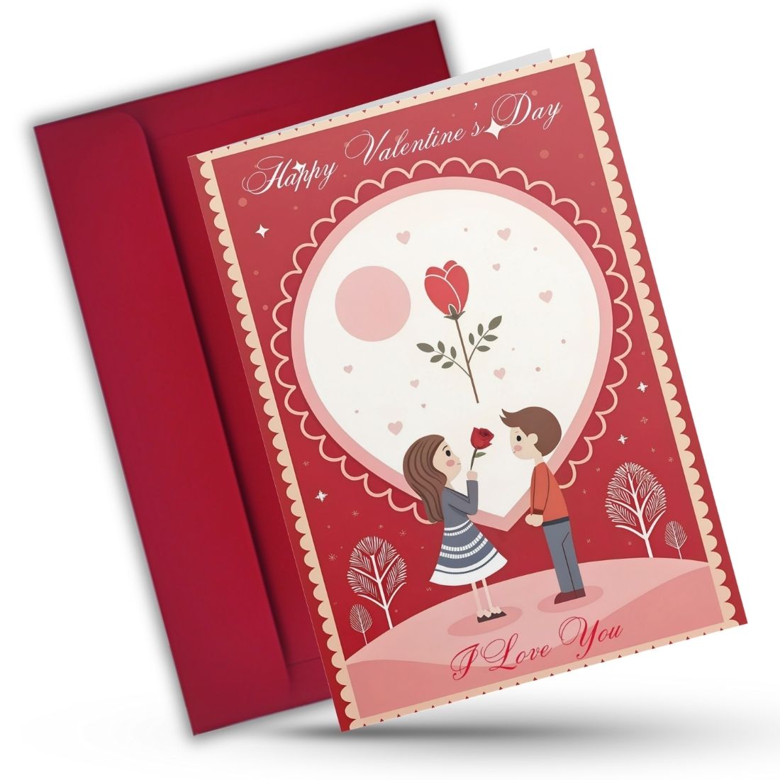 Valentine's Day Greeting Card with Envelope