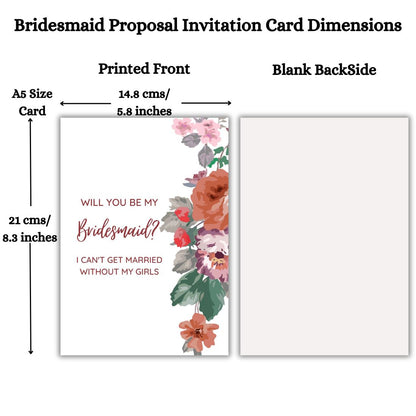 Bridesmaid Proposal Invitation Cards 5.8x8.3inch | Wedding Invite