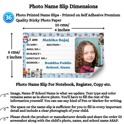 Kids Photo Name Slips Pack of 36