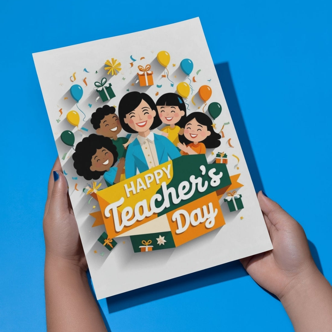Happy Teacher's Day Card — Printed Greeting Card, Multiple Sizes, Photo Paper