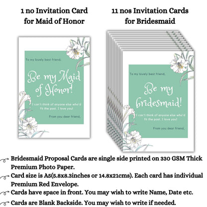 Bridesmaid Proposal Invitation Cards 5.8x8.3inch | Wedding Invite