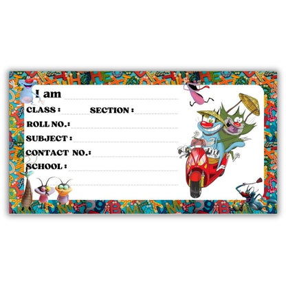 Kids Name Slips Cartoon Printed - Pack of 36 - Self Fill in