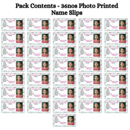 Kids Photo Name Slips Pack of 36