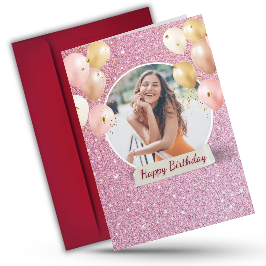 Birthday Greeting Card with Photo for Wife Girlfriend | Preprinted Inside Message