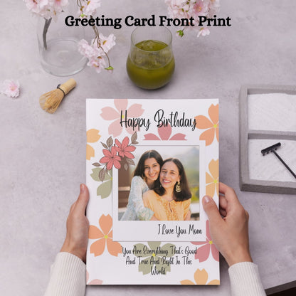 Photo Birthday Greeting Card with Inside Custom Text