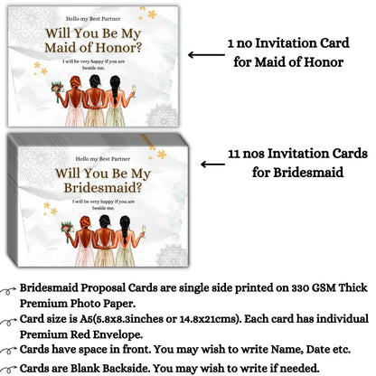 Bridesmaid Proposal Invitation Cards 5.8x8.3inch | Wedding Invite