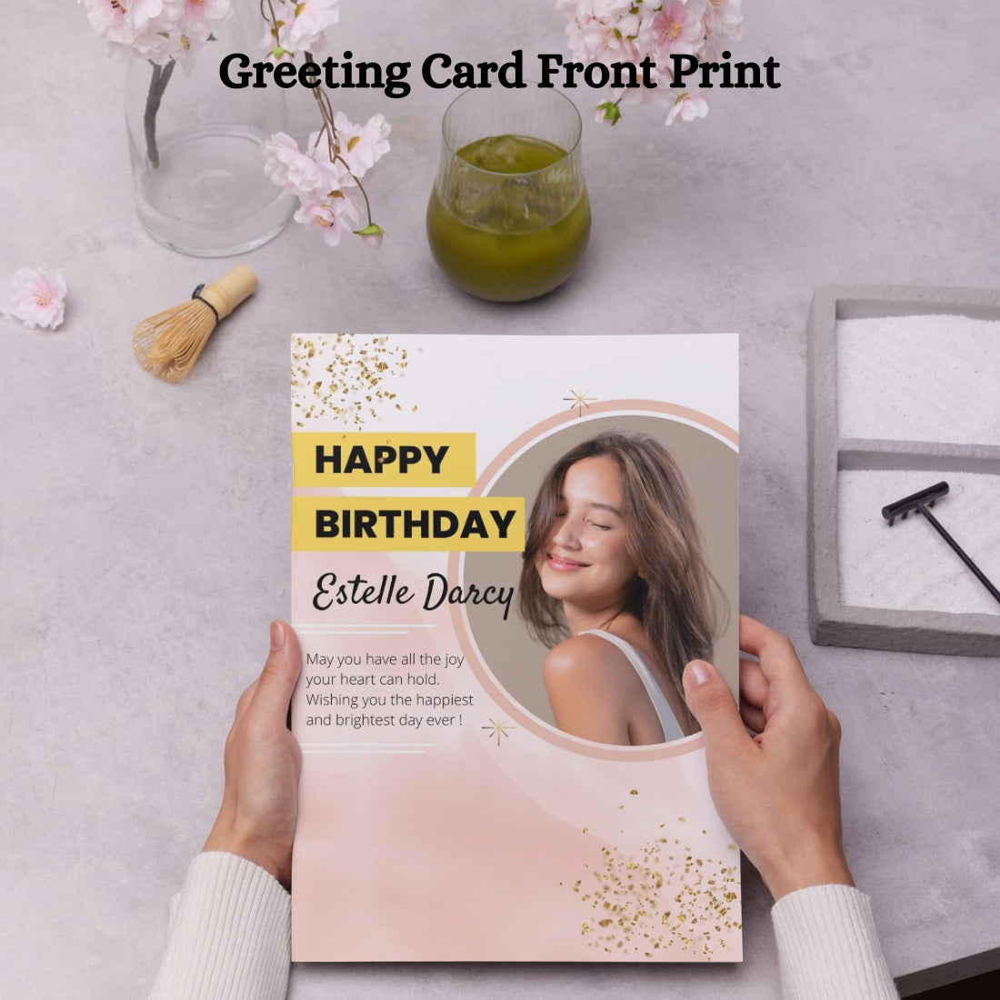 Photo Birthday Greeting Card with Inside Custom Text