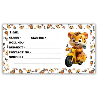 Kids Name Slips Cartoon Printed - Pack of 36 - Self Fill in